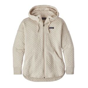 Patagonia organic Cotton Off-White Quilted Zip Hoodie